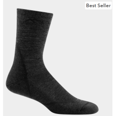Darn Tough Men's Light Hiker Micro Crew Lightweight Hiking Socks Black Large